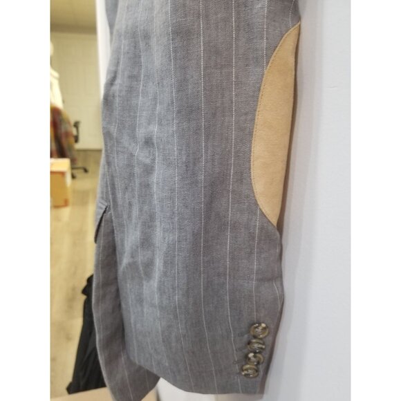 Brunello Cucinelli Gray Blazer. Size 56 100% Linen. Display Model. - Picture 6 of 7